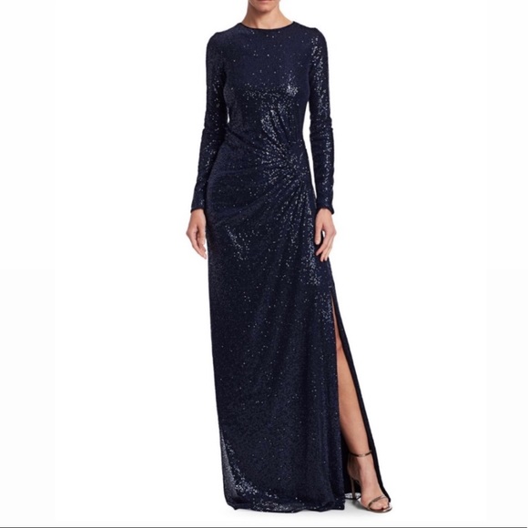 Teri Jon navy sequin gown - Picture 1 of 4